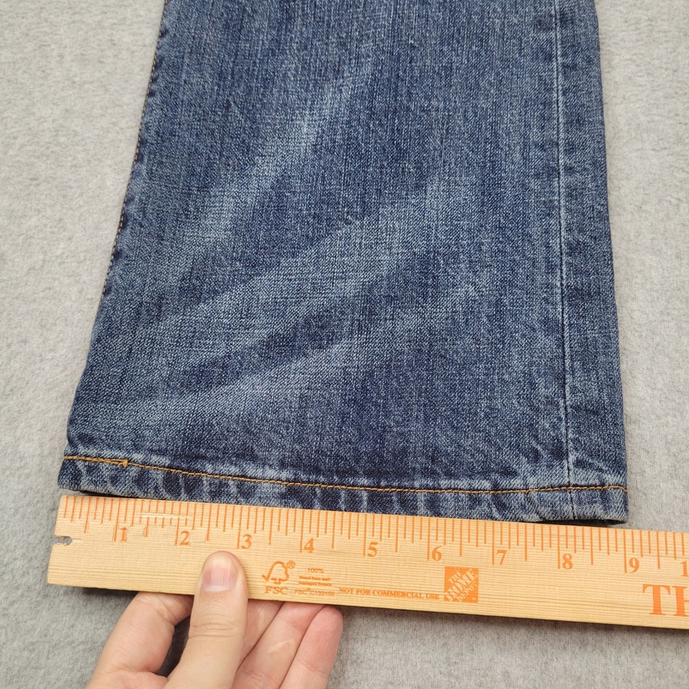 Seven7 Regular Bootcut Jeans Womens 32 Blue Denim Mid Rise Stretch Whisker - Picture 3 of 9
